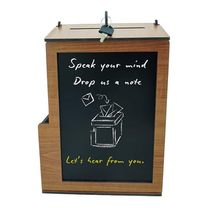 Shumei Lockable Box for Voting Suggestions Opinions and Tips - Wooden, Ideal for Offices Community Centers Bars and Banquet Halls