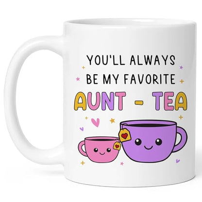 Gifts For Aunt, Auntie My Favorite Aunt-tea Gift, Funny Best Aunty Mug - color: Auntea-color