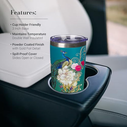 Christian Art Gifts Stainless Steel Vacuum Insulated Tumbler 18 oz - color: Teal/Peacock