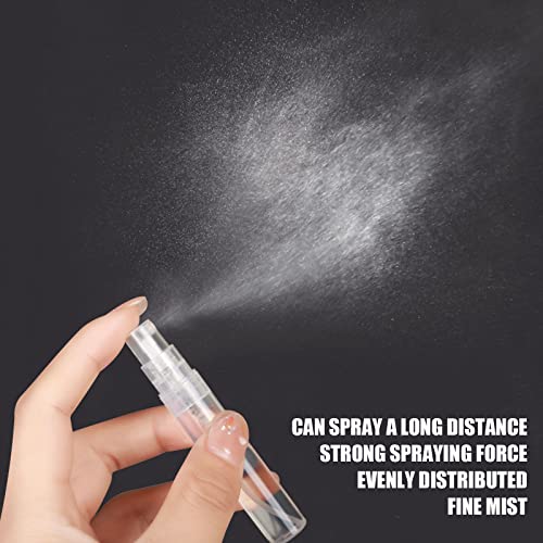 Fandamei 60PCS 5ml Mini Spray Bottle, Mini Clear Plastic Spray Bottle Empty, Fine Mist Refillable Mini Perfume Bottle, Perfume Atomizer, Small Empty Sample Containers, Plastic Portable Travel Bottle - size: 5ml