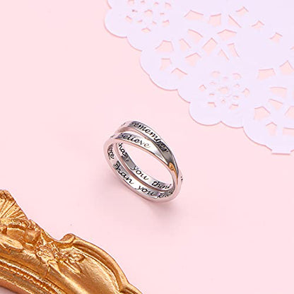 YinShan 925 Sterling Silver Inspirational Ring I am Enough Rings/God Grant Me The Serenity/Always Remember You Are Braver for Women Girls Size 6-9 - style: Always remember you're braver