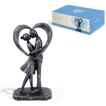 Anniversary Wedding Engagement Gift, Black Heart Statue for Couple - color: Black-heart