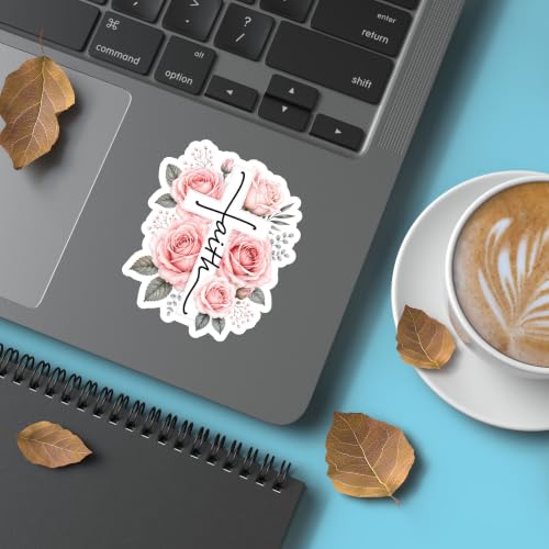 (3PCS) Faith Cross Bible Sticker, Christian Faith Religious Bible Verse Jesus Sticker, Waterproof Vinyl Sticker Decals for Books Laptops Phone Water Bottles Tumbler Cup Kindle 3x2.2 Inch