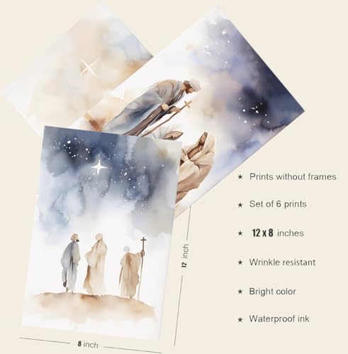 KERAXL Jesus Poster Canvas Christian Wall Art Religious Wall Decor God Picture Prints For Home Decor (8×12 inch,Set of 3,Unframed)