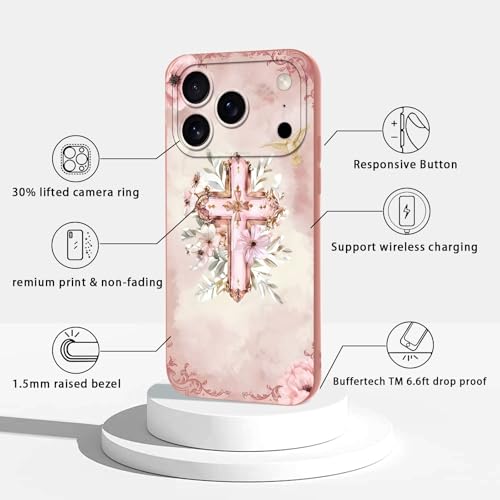 2 Pack Bible Verse Phone Case for iPhone 17 Pro max 6.9", Jesus God is Love Flower Butterfly Pattern Aesthetic Cases Soft Silicone TPU Slim Shockproof Protective Bumper Phone Cover for Women - color: Cross, size: for iPhone 17 Pro max