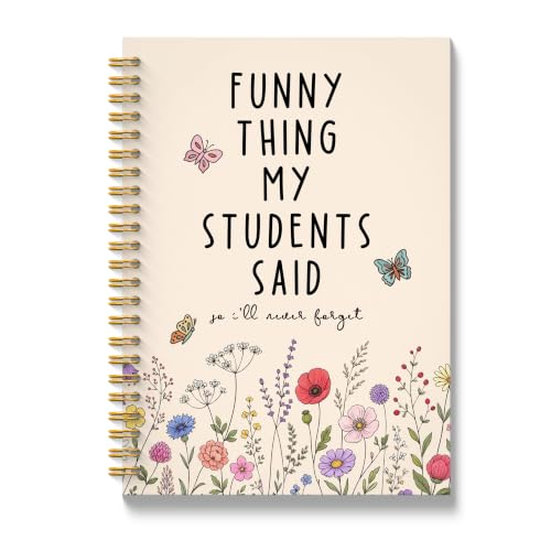 JMICTUB Wildflower Teacher Spiral Notebook 5.5x8.3, Thank You Teacher Appreciation Gifts, Things I'll Never Forget Hardcover Lined Journal - color: Spiral notebook-06