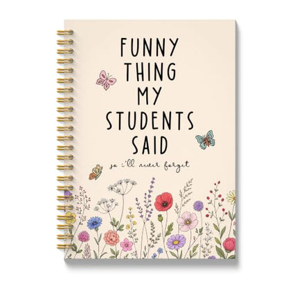 JMICTUB Wildflower Teacher Spiral Notebook 5.5x8.3, Thank You Teacher Appreciation Gifts, Things I'll Never Forget Hardcover Lined Journal - color: Spiral notebook-06