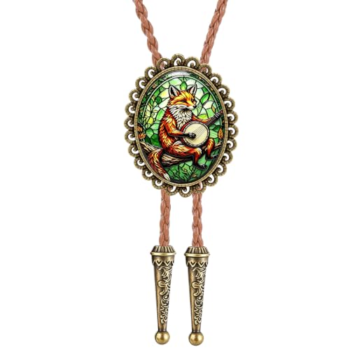 GelConnie Gothic Bolo Tie for Men Women 3D Art Western Cowboy Necktie - color: Fox Bolo Tie