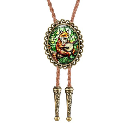 GelConnie Gothic Bolo Tie for Men Women 3D Art Western Cowboy Necktie - color: Fox Bolo Tie