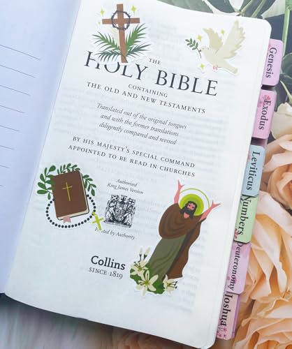 Spanish Bible Tabs for Women, Floral Design Personalized Bible Journaling Tabs, Large Print Bible Book Index Tabs Labels, Bible Study Supplies - style: Floral Spanish
