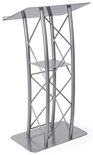 Displays2go Silver Aluminum & Steel Truss Lectern - color: Silver