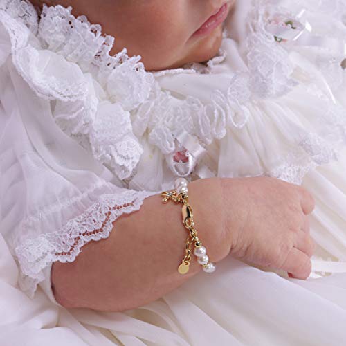 Cherished Moments Girls Godchild Cross Bracelet, 14K Gold-Plated - color: SM (0-9 months)
