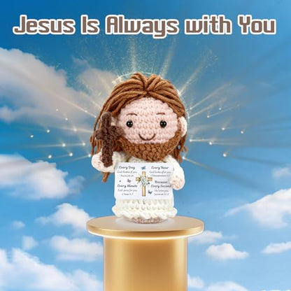 Positive Jesus Crochet Christian Gifts Handmade Emotional Support Jesus - style: every day God thinks of you...