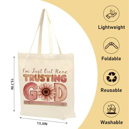 Christian Gifts for Women, Canvas Tote Bag, Faith Gifts for Women Girl Sister Inspirational Religious Gift Birthday - color: Pastel Religious 766