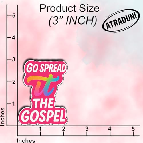 (3Pcs) Go Spread It The Gospel Stickers Faith Quote Funny Christian Humor Inspirational Gifts Waterproof Vinyl Decals for Water Bottle Laptop Car Phone Size 3" x 2.2" - color: Go Spread It the Gospel