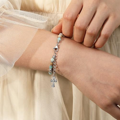 TONY & SANDY Christian Gifts for Women, Religious Cross Bracelet Faith Jewelry, Confirmation Baptism Christmas Birthday Gifts for Women, Unique Gifts for Teens Girls Kids Adults - style: Sister in Christ