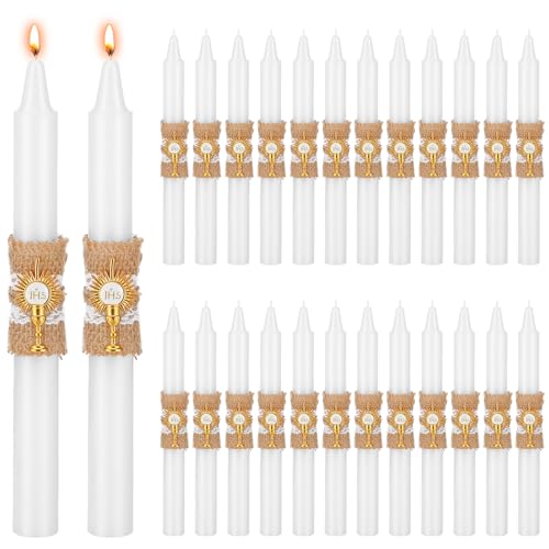 Conelist 24 Pcs Baptism Candles Catolico Baptism Candle Gift