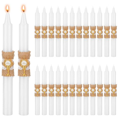 Conelist 24 Pcs Baptism Candles Catolico Baptism Candle Gift