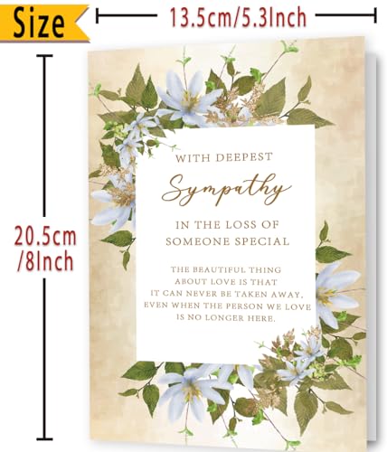 FANCYLUCKY Sympathy Cards for Loss of Loved One, Condolences Card, Thinking of You Card Gifts for Women Men - style: FY-384