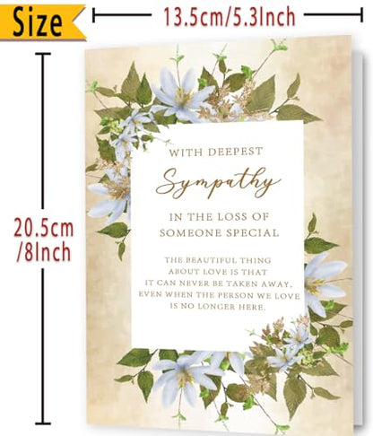 FANCYLUCKY Sympathy Cards for Loss of Loved One, Condolences Card, Thinking of You Card Gifts for Women Men - style: FY-384