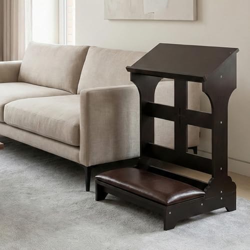 Prayer Kneeler Bench Wooden Prayer Bench for Kneeler Prayer Wooden Church Prayer Chair Prayer Bench Stool Padded Kneeler Prayer Table at Home with Cushion Pad