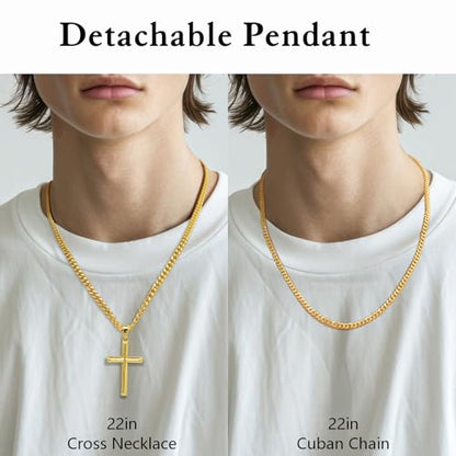Cross Necklace for Men Gold Cross Necklace for Men - size: 22in
