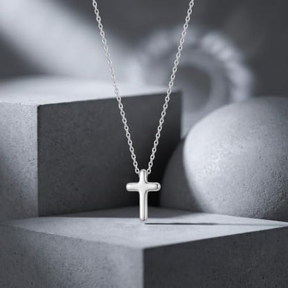 925 Sterling Silver Cross Necklace for Women,Silver Cross Chain Necklace - color: Silver-24