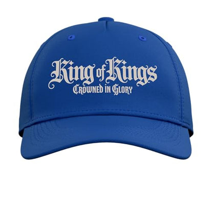 Kings of Kings Jesus Hat Gospel Faith Bible Verse Adjustable Baseball Hat - color: Royal Blue