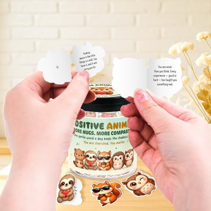 Positive Animals Jar, 60 Pcs Animal Affirmation Cards - color: Animals