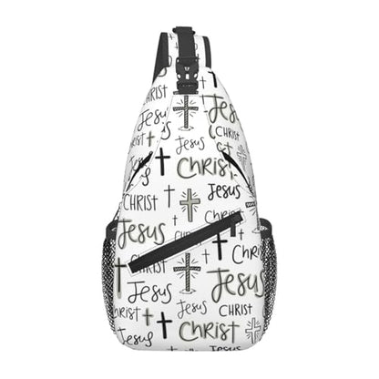 Jesus Christian Cross Crossbody Sling Bag For Women Men Adjustable Chest Bag Cute Shoulder Backpack Daypack For Sport Travel Hiking - color: Jesus Christian Cross 6