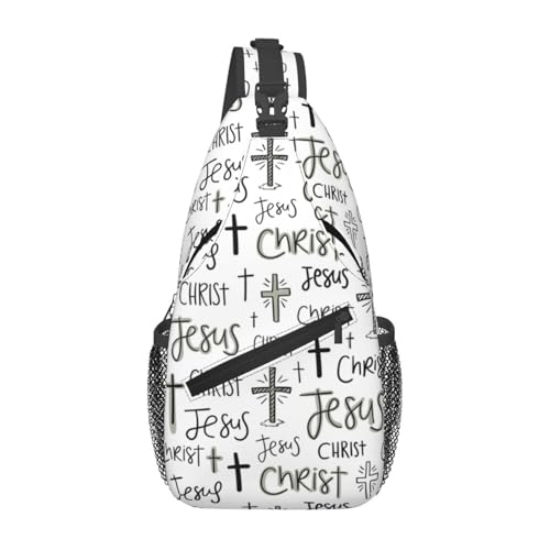 Jesus Christian Cross Crossbody Sling Bag For Women Men Adjustable Chest Bag Cute Shoulder Backpack Daypack For Sport Travel Hiking - color: Jesus Christian Cross 6