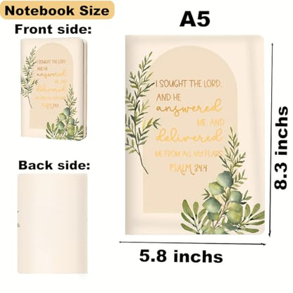 Bible Verse Lined Journal Notebook for Women Men, Christian Gifts for Women - color: Multi 0337