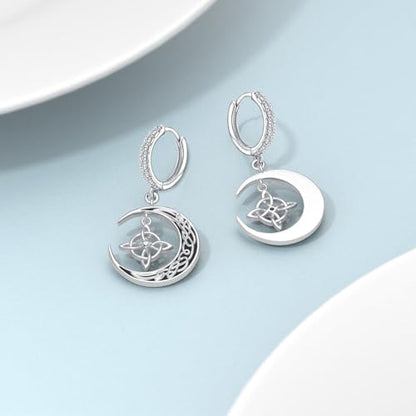 Dorunmo 925 Sterling Silver Mustard Seeds Dangle Earrings for Women Mountains Earrings Hypoallergenic Christmas Jewelry Gifts for Women - style: Witch Knot-02