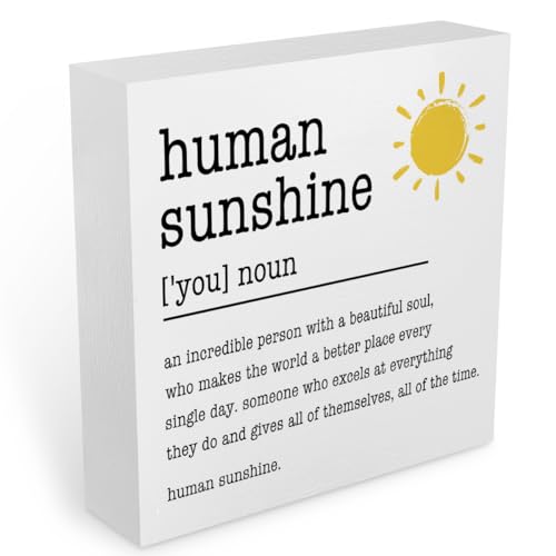 Sunshine Gifts Desk Sign Wooden Box Sign Table Decoration White - color: White0377