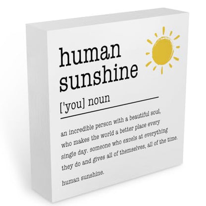 Sunshine Gifts Desk Sign Wooden Box Sign Table Decoration White - color: White0377