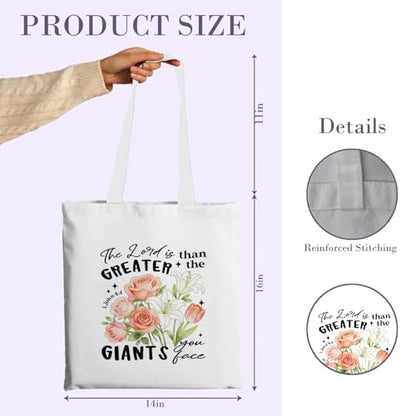 Chicimln Christian Goose Tote Bag, off to Praise the Lord Bible Verse Canvas Tote Bags - color: White 04