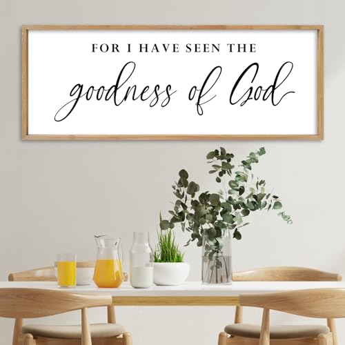 SRSZHIYUE I Have Seen the Goodness of God Wall Art, 40 x 15 Inch, Wood - color: For I Have Seen The Goodness (Wood), size: 40"L x 15"W