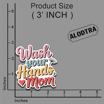 (3PCS) Wash Your Hands, Love Mom Vinyl Sticker Pack Durable Waterproof Stickers for Laptop Water Bottle Car Bumper Phone Case - color: Wash Your Hands, Love Mom