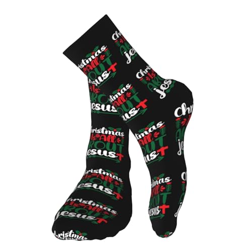 Happy New Year 2024 Unisex Sports Socks - Winter Casual Dress Fashion Socks - color: Jesus is the Reason for the Christmas Season2