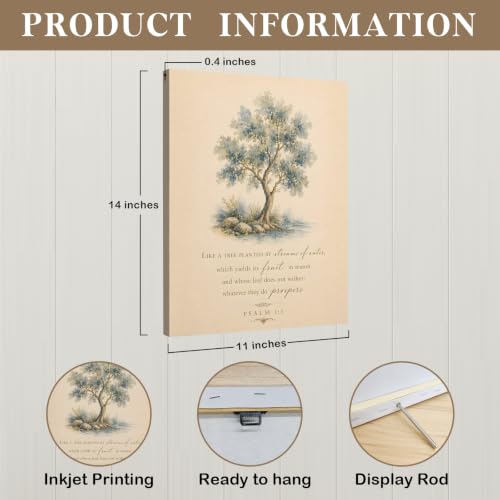 DIENADFX Christian Bible Verses Tree Canvas Wall Art Decor Pictures 11x14