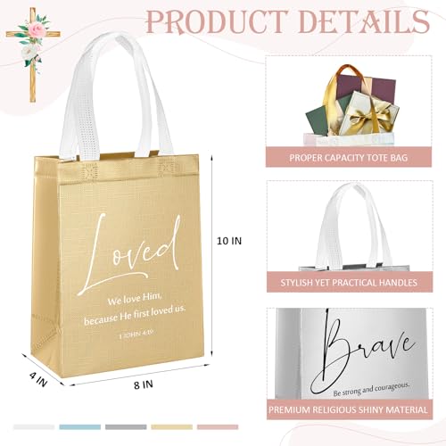 Aliceset 40 Pcs Christian Gift Bags with Bible Verse, Black, Colorful - color: Colorful
