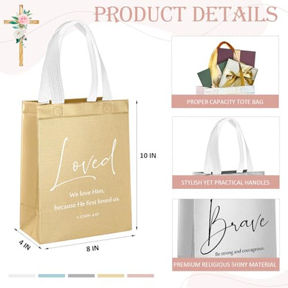 Aliceset 40 Pcs Christian Gift Bags with Bible Verse, Black, Colorful - color: Colorful