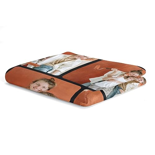 inkArts Custom Blankets with Photos for Family, Personalized Picture Blanket, Customized Blankets with Picture as Gifts for Chrimstas Birthday Mothers Day Fathers Day - color: 8 Photo-2
