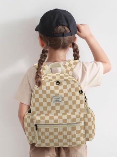 atgark Corduroy Toddler Backpack for Boys Girls Kids Preschool Backpacks - color: Chessboard Corduroy, size: Age 2-5 (13.3" H Fit A4 Folder)