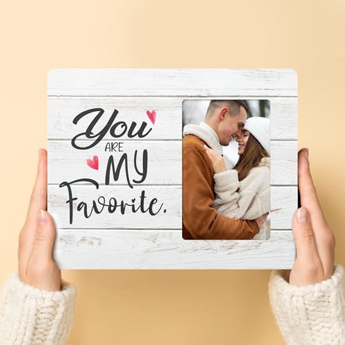 Couples Picture Frame Gifts for Boyfriend Girlfriend, You Are My Favorite Wooden Picture Frames, 4x6 inch Photo - color: Pink