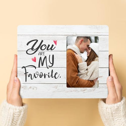 Couples Picture Frame Gifts for Boyfriend Girlfriend, You Are My Favorite Wooden Picture Frames, 4x6 inch Photo - color: Pink