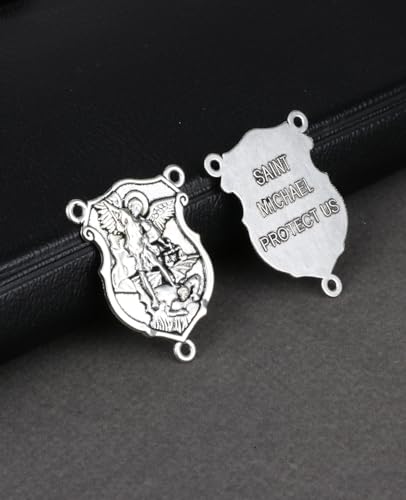 COTTVOTT St Benedict,Our Lady of Guadalupe Medal for DIY Jewelry Making,Virgin Mary Christ Jesus Rosary Center Connection Part - color: 30pcs-Saint Michael Medal
