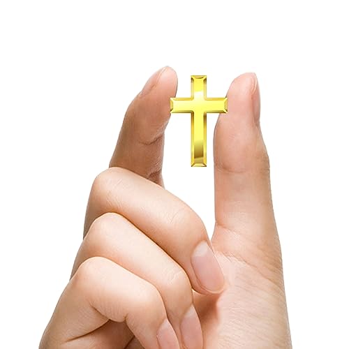 24/50/100 Pcs Mini Small Gold Cross Lapel Pins (1 in) For Men Women Religious - color: 100-Pack