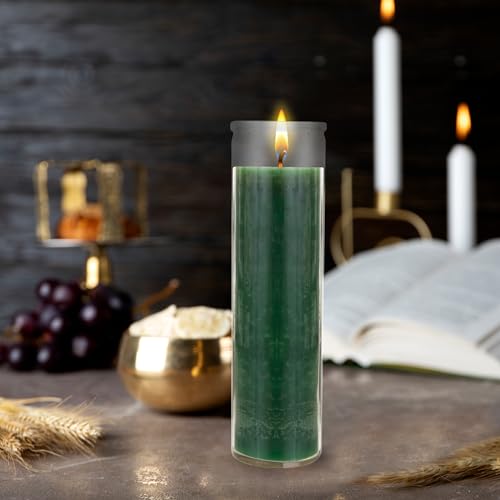 Mega Candles Unscented Devotional Vigil Prayer Wax Candle 1 Count 2" x 8" - color: Green, size: 1 Piece