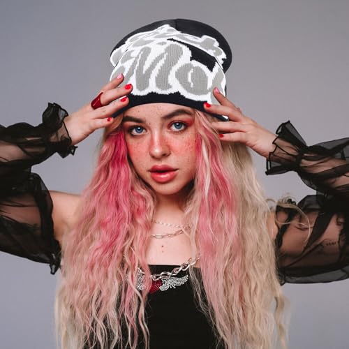 4Pcs Y2k Beanie Winter Knitted Hat Warm Graphic Cap for Women Men - color: Skull+spiderweb+rich+cross（black）